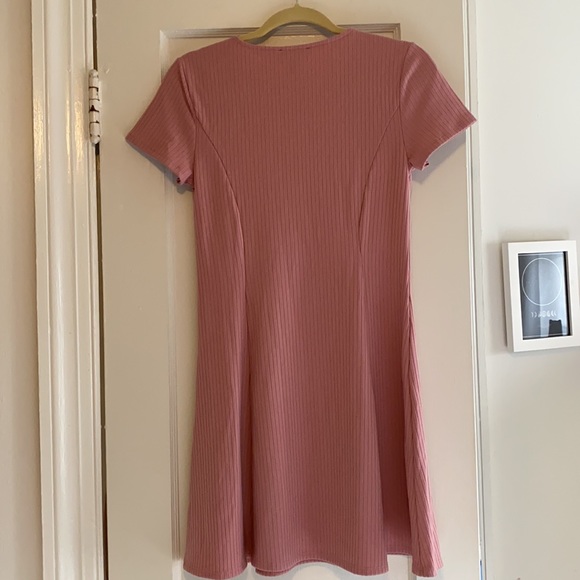 Forever 21 dusty rose pink a-line skater dress sz L - Picture 6 of 6